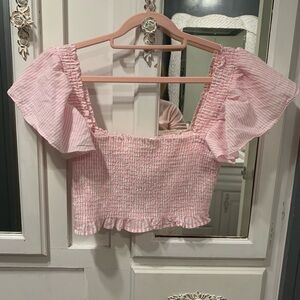 Love shack fancy pink crop top